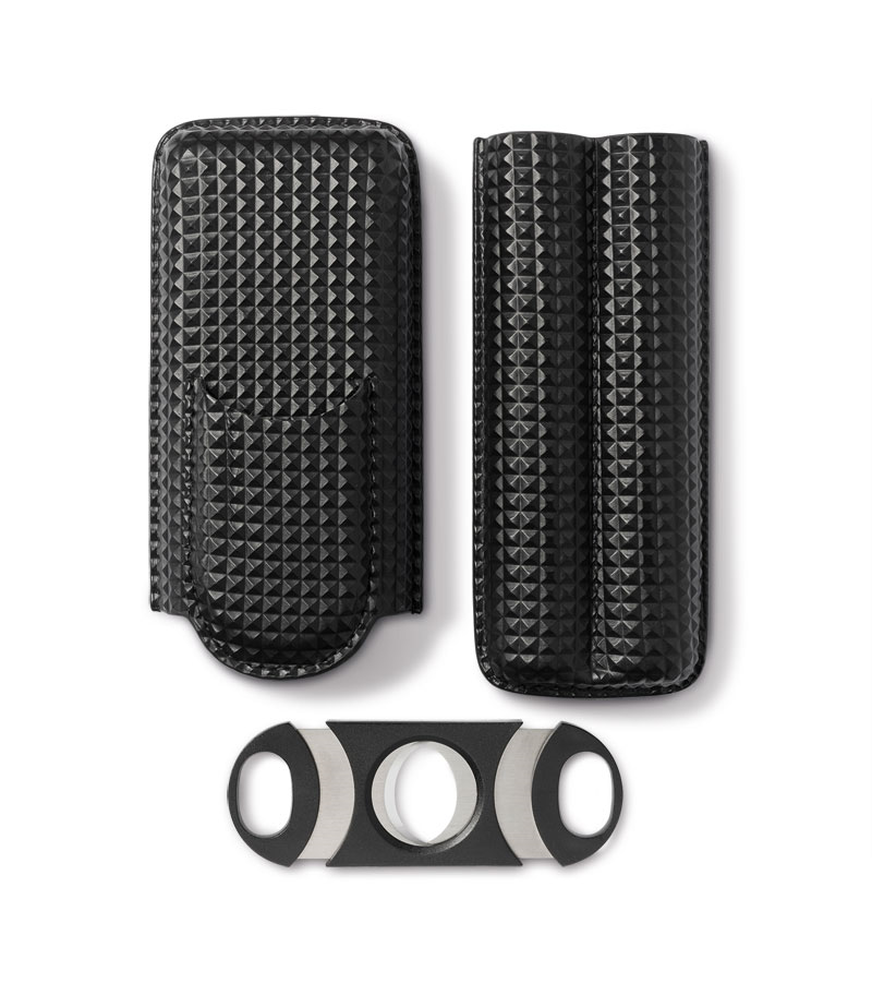 Cigar case 2pcs with built-in cigar cutter EGOIST DIAMOND
