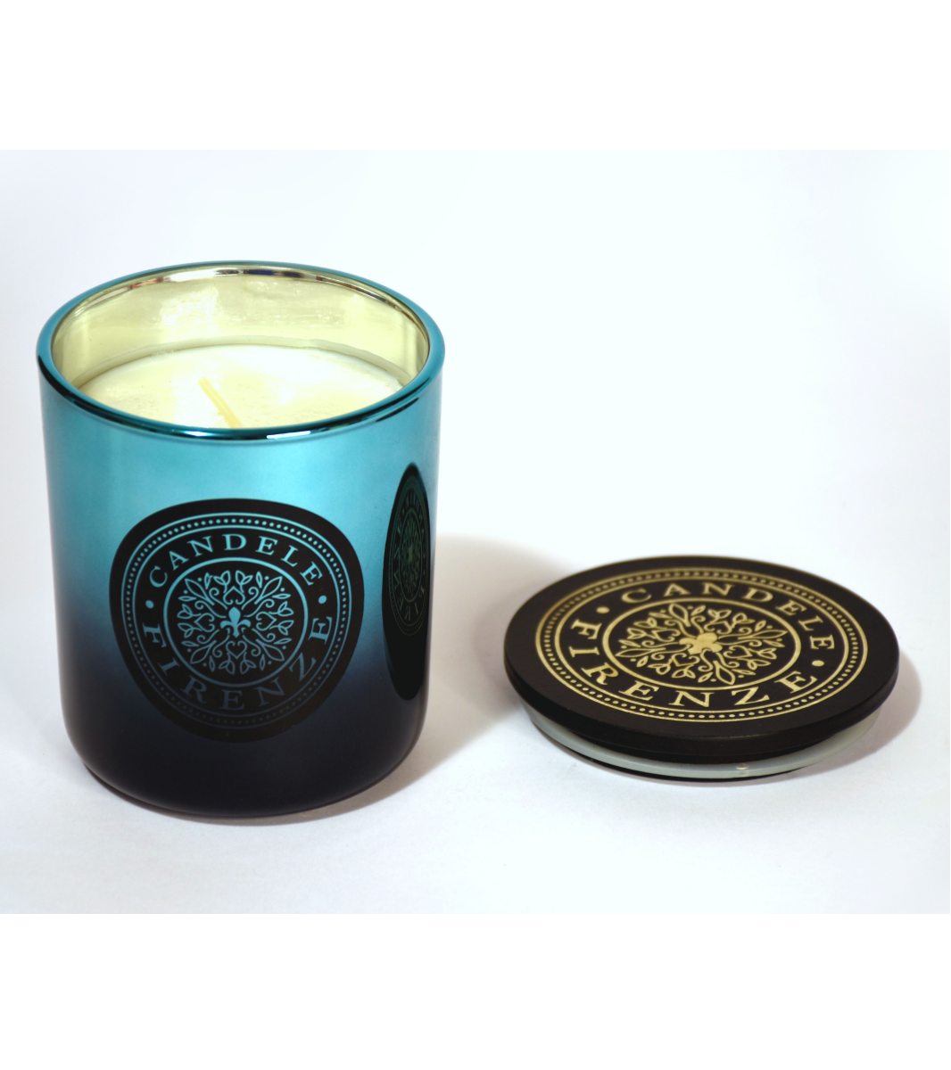Свеќа Candele Firenze Glass (металик сина засенчена)