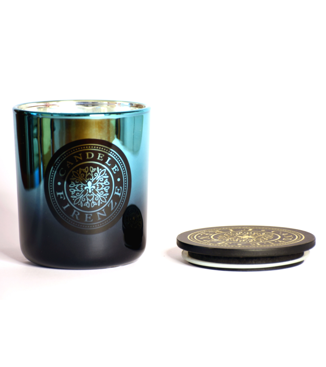 Свеќа Candele Firenze Glass (металик сина засенчена)