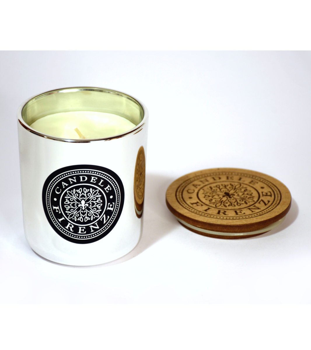 Свеќа Candele Firenze Glass (металик сребрена)