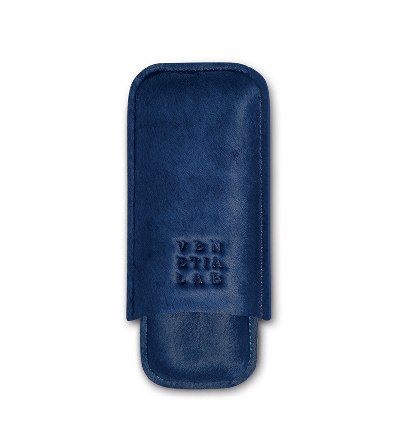 Cigar case 2pcs VENETIA LAB CALF HAIR BLUE