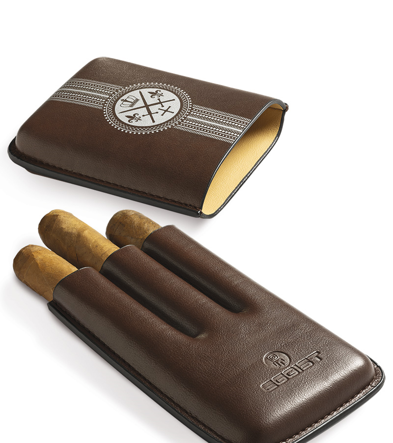 Cigar case 3pcs EGOIST QUARTUS brown